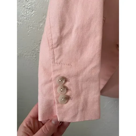 Banana Republic Linen Cotton Blazer Jacket Spring Work Wear Office Professional - Picture 3 of 9